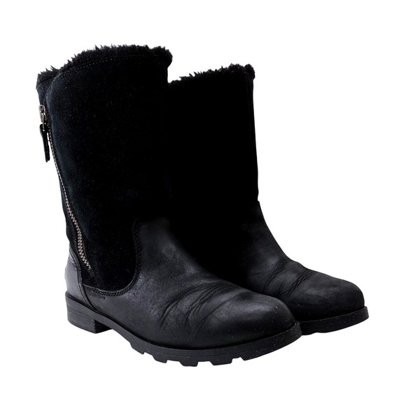 Sorel Shoes - Sorel Emelie Black Foldover Boots - Size 6.5